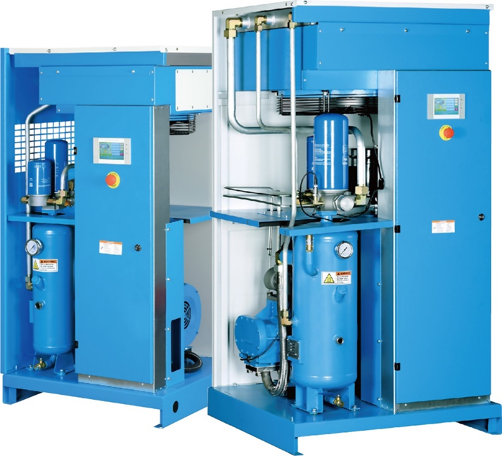 Inside a Blue Storm compressor: air end, separator tank and filters